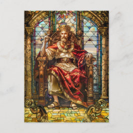 Cartão Postal King Sentado em Seu Trono
