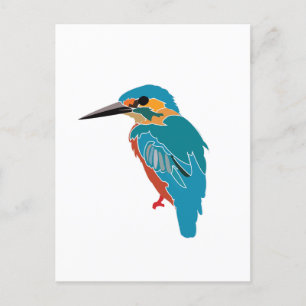 Cartão Postal Kingfisher Bird Art