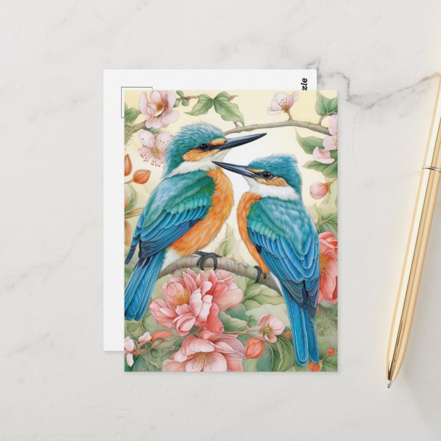 Cartão Postal Kingfisher bluebirds (Frente/Verso In Situ)