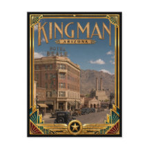 Kingman Arizona Arte Deco Vintage Era Dourada