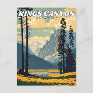 Cartão Postal Kings Canyon National Park ilustração retrô-Clas