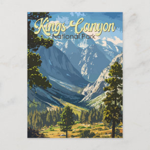 Cartão Postal Kings Canyon National Park Ilustração Viagem Art