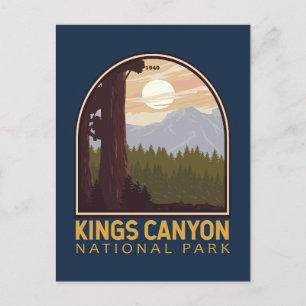 Cartão Postal Kings Canyon National Park Vintage Emblem
