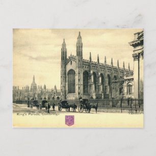 Cartão Postal King's Parade, Cambridge England 1915 Vintage