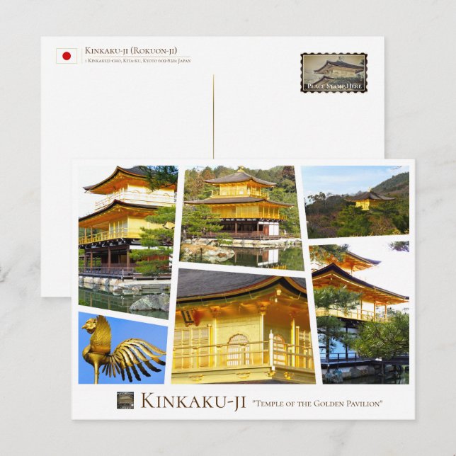 Cartão Postal Kinkaku-ji (Rokuon-ji) ポストカード (Frente/Verso)