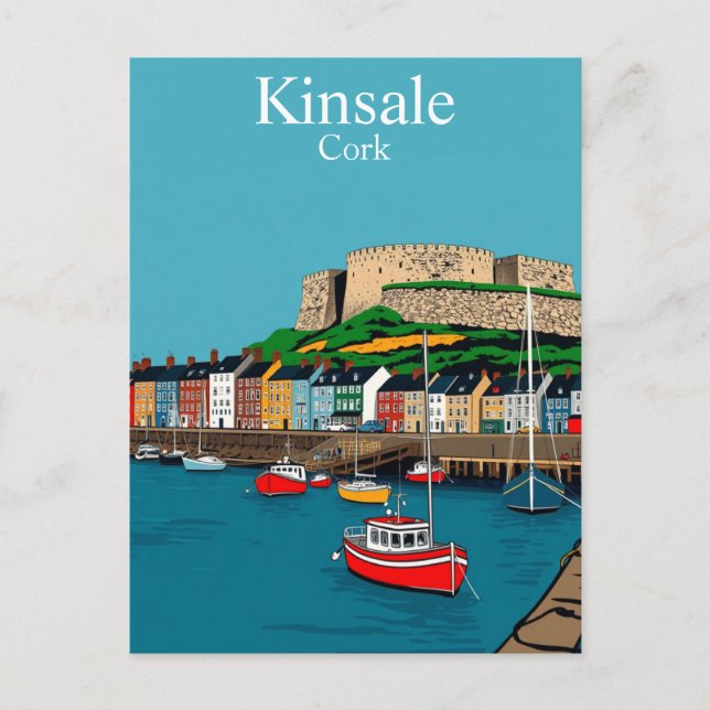 Cartão Postal Kinsale Cork Irlanda - porto irlandês (Frente)