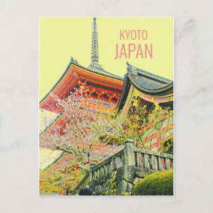 Cartão Postal Kioto Japão cereja floresce santuário japonês viag