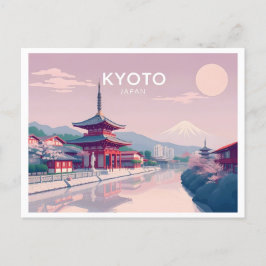 Cartão Postal Kioto Japão Pastel Design Viagem