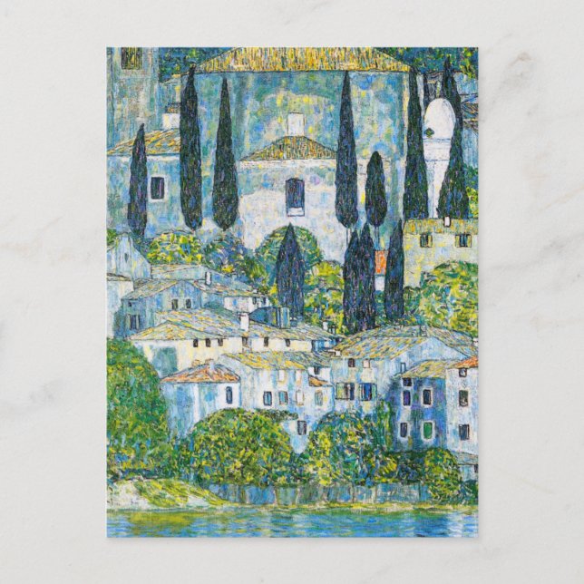 Cartão Postal Kirche em Cassone por Gustav Klimt (Frente)