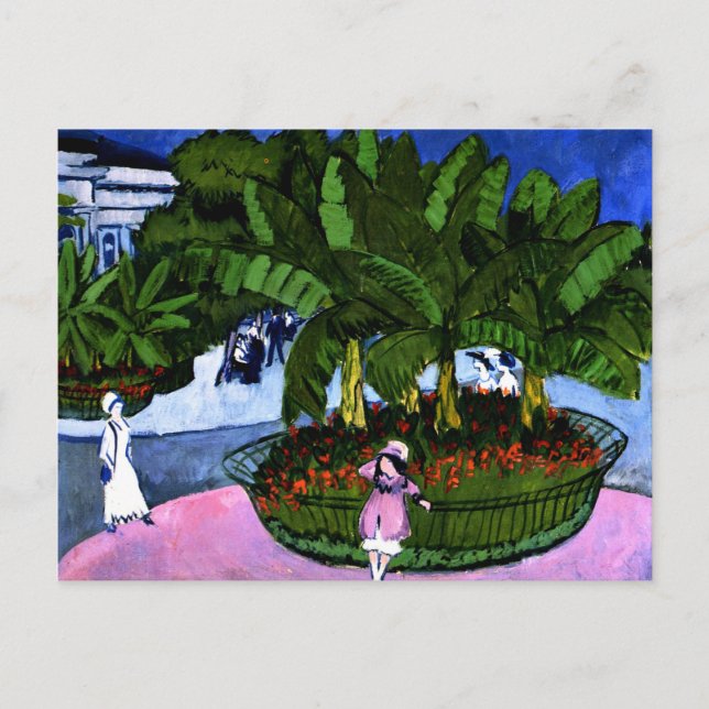 Cartão Postal Kirchner - Das Boskett-Albertplatz em Dresden (Frente)