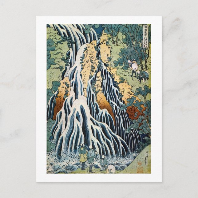 Cartão Postal Kirifuri Waterfall, Hokusai (Frente)