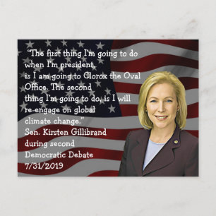 Cartão Postal Kirsten Gilbibliotecand cita o Debate Democrata