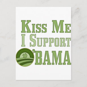Cartão Postal Kiss Me Irish Obama