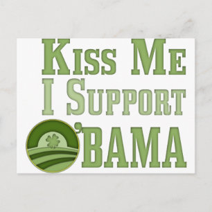 Cartão Postal Kiss Me Irish Obama