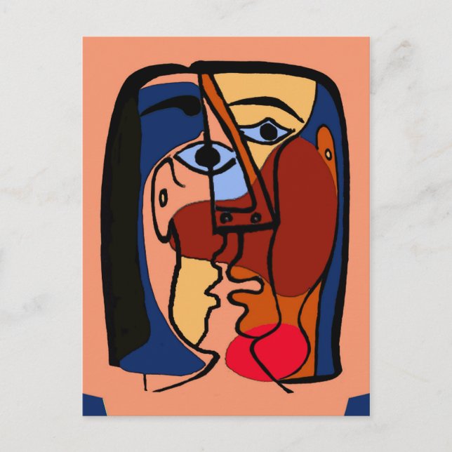 Cartão Postal Kisses Abstrato (Frente)