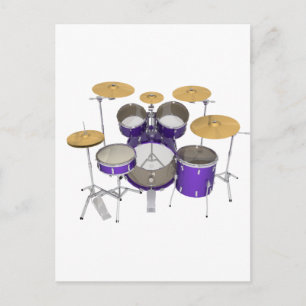 Cartão Postal Kit do tambor roxo: