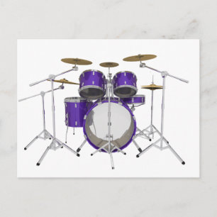 Cartão Postal Kit do tambor roxo: