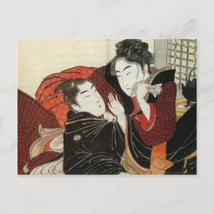 Cartão Postal Kitagawa Utamaro: Cena de 'Poema do Travesseiro'