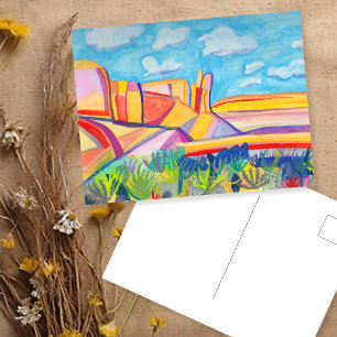 Cartão Postal Kitchen Mesa Novo México Aquarela Pintada à Mão