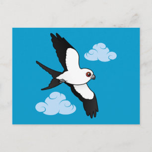 Cartão Postal Kite de cauda andorinha em voo