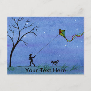 Cartão Postal Kite Noite