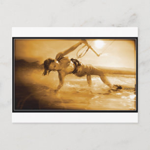 Cartão Postal Kiteboard Girl