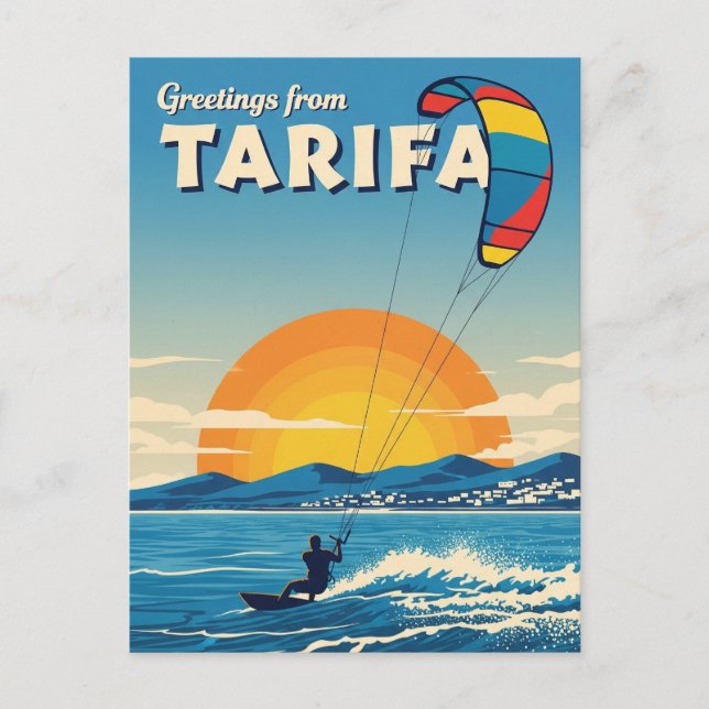 Cartão Postal Kitesurfing Tarifa Espanha (Frente)
