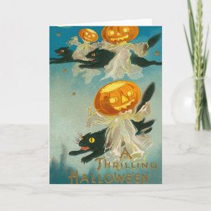 Cartão postal kitsch e extravagante de Halloween v