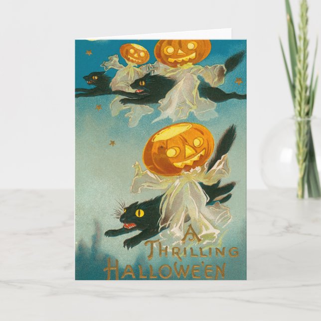 Cartão postal kitsch e extravagante de Halloween v (Frente)