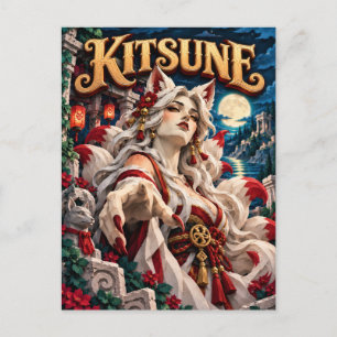 Cartão Postal Kitsune, Monstro de Corte de Papel