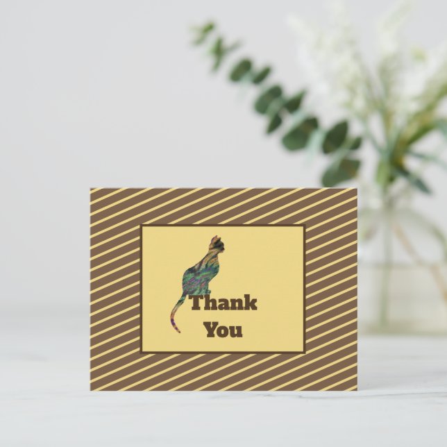 Cartão Postal Kitten de Babá de Gatos Agradecimento Mosaico Obri (Em pé/Frente)