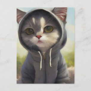 Cartão Postal Kitten em um Cartão-postal Hoodie