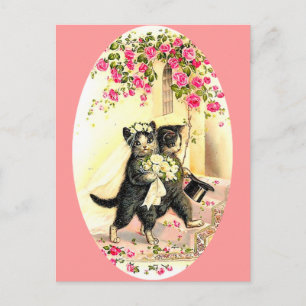 Cartão Postal Kitty Cat Wedding