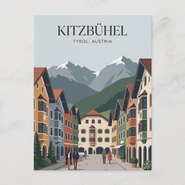 Cartão Postal Kitzbühel Áustria (Frente)