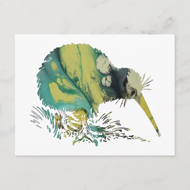 Cartão Postal Kiwi Bird Art (Frente)