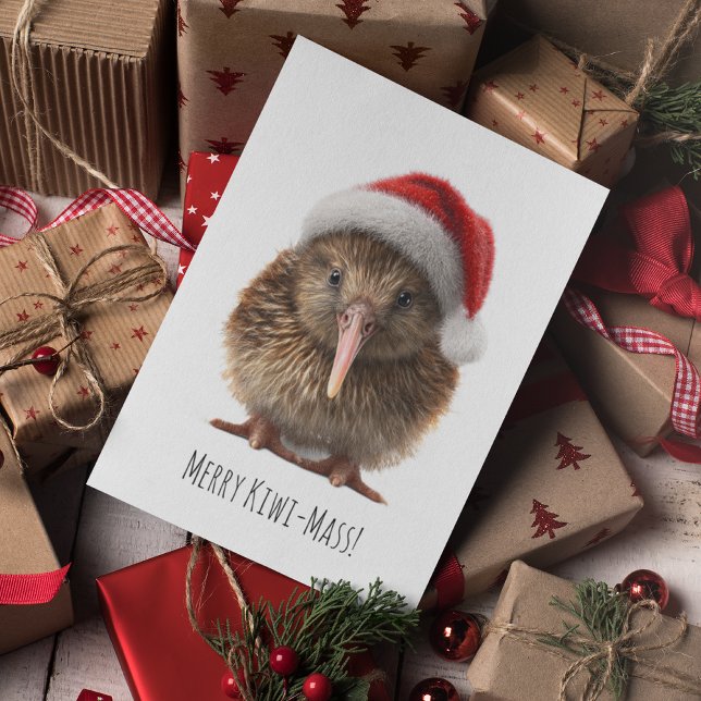 Cartão Postal Kiwi de Natal bonito, personalizado (Criador carregado)