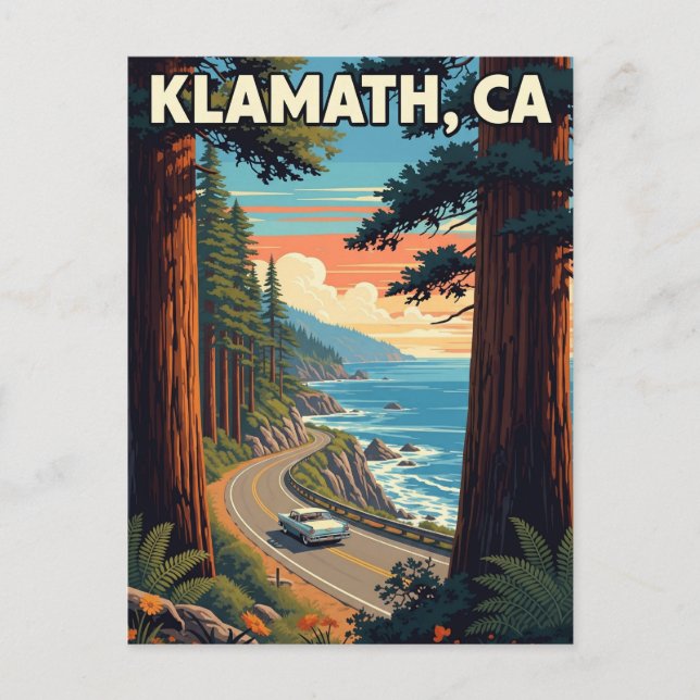 Cartão Postal Klamath California Viagem (Frente)
