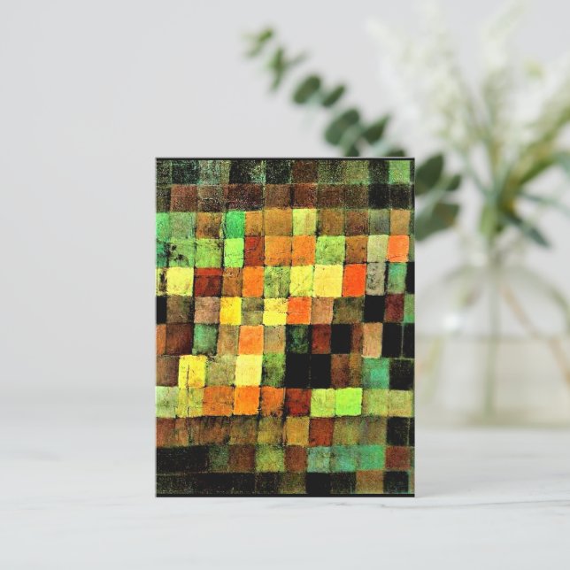 Cartão Postal Klee - Abstrato de som antigo em preto (Em pé/Frente)