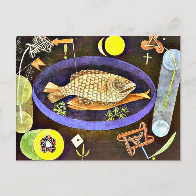 Cartão Postal Klee - Aroundfish (Frente)