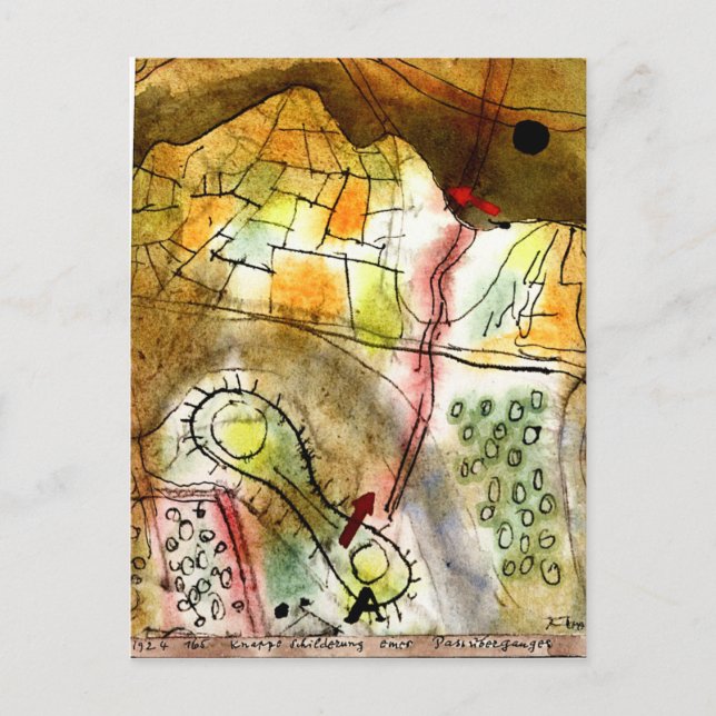 Cartão Postal Klee - Breve descrição de uma passagem de montanha (Frente)