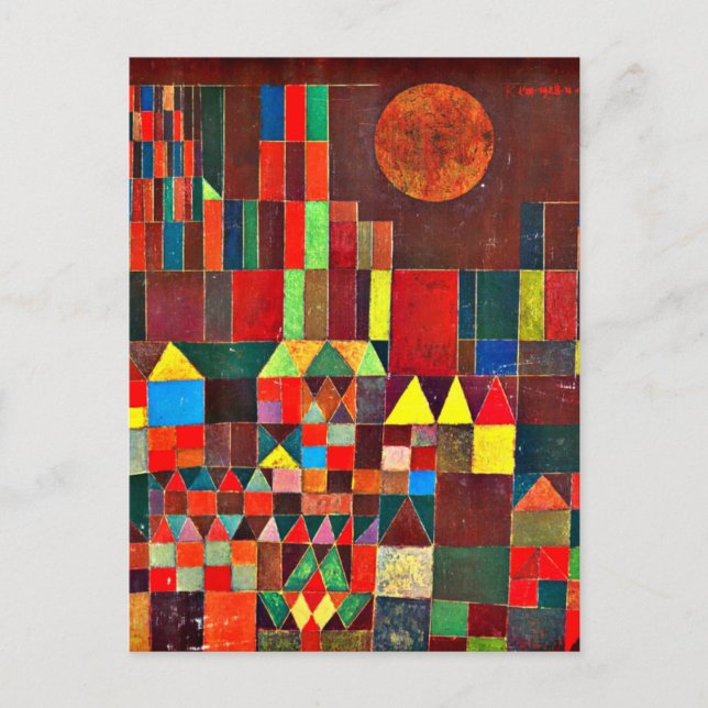 Cartão Postal Klee - Castelo e Sol (Frente)