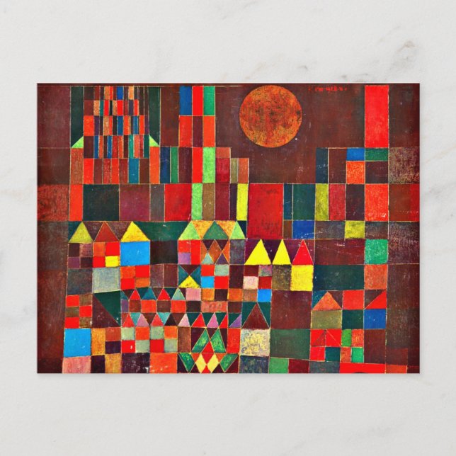 Cartão Postal Klee - Castelo e Sol (Frente)