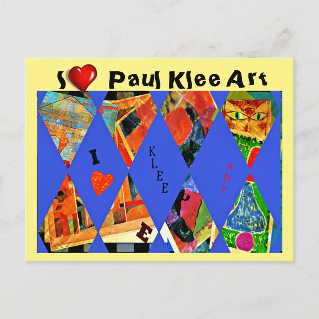 Cartão Postal Klee - Eu Amo Paul Klee Art (Frente)