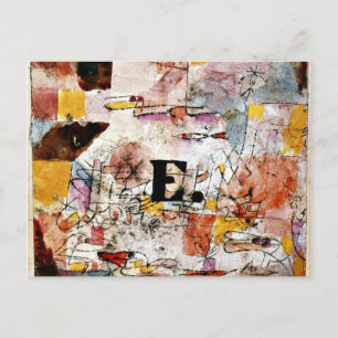 Cartão Postal Klee - Galinha d'água - Pintura de patos