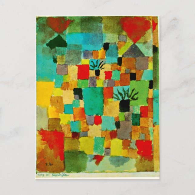 Cartão Postal Klee - Jardins do Sul da Tunísia - 1919 (Frente)