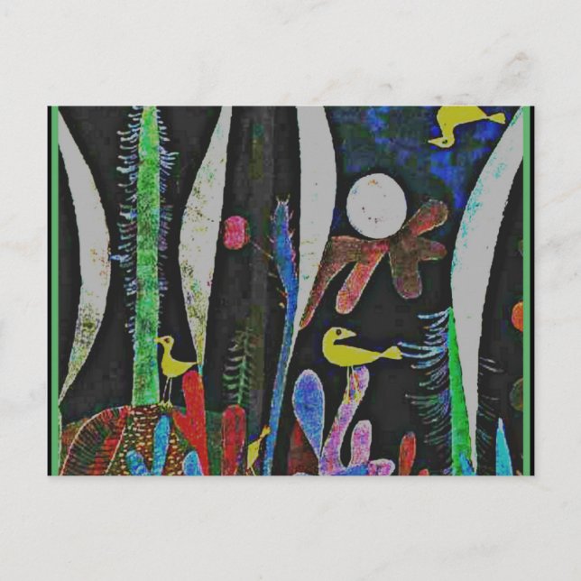 Cartão Postal Klee - Paisagem com Cartão-Postal de Aves Amarelas (Frente)