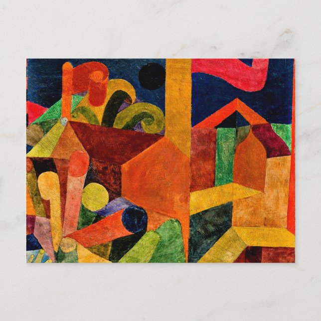 Cartão Postal Klee - Paisagem com Sinalizadores (Frente)