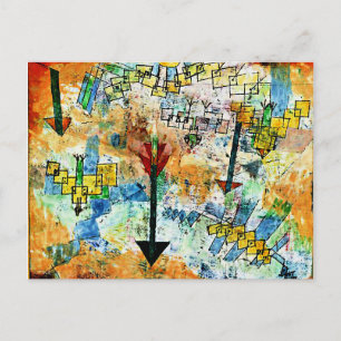 Cartão Postal Klee - Pássaros Descendo e Setas