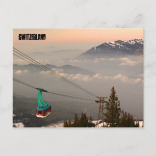 Cartão Postal Klewenalp Suiça Ski Resort Swiss Alp Sunset