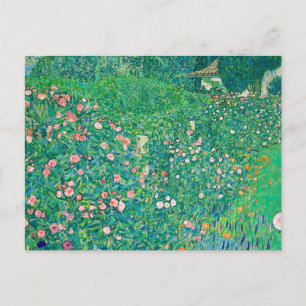 Cartão Postal Klimt Floral Italiana Paisagem Arte Nouveau
